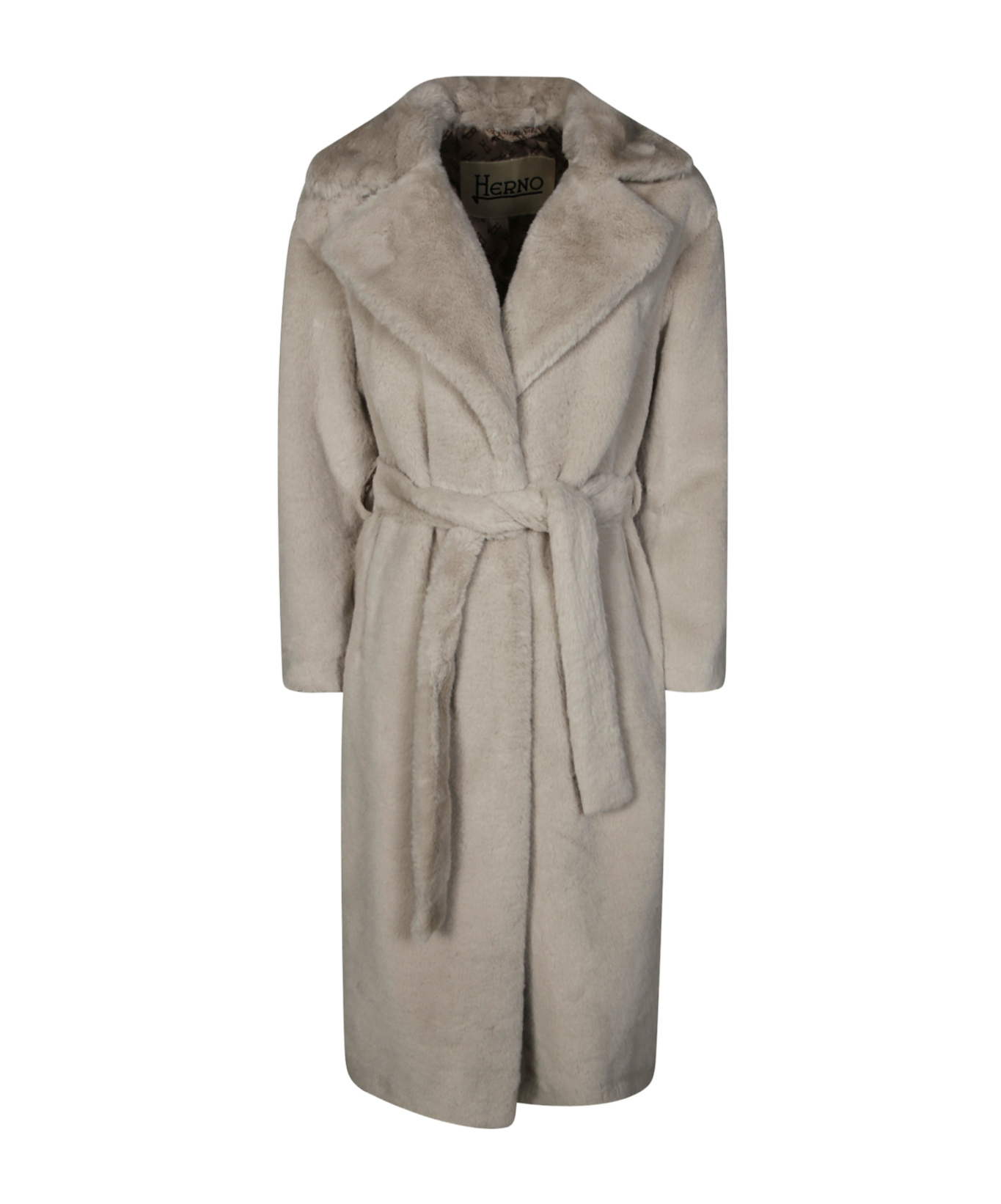 Herno Belted Waist Coat In Brown