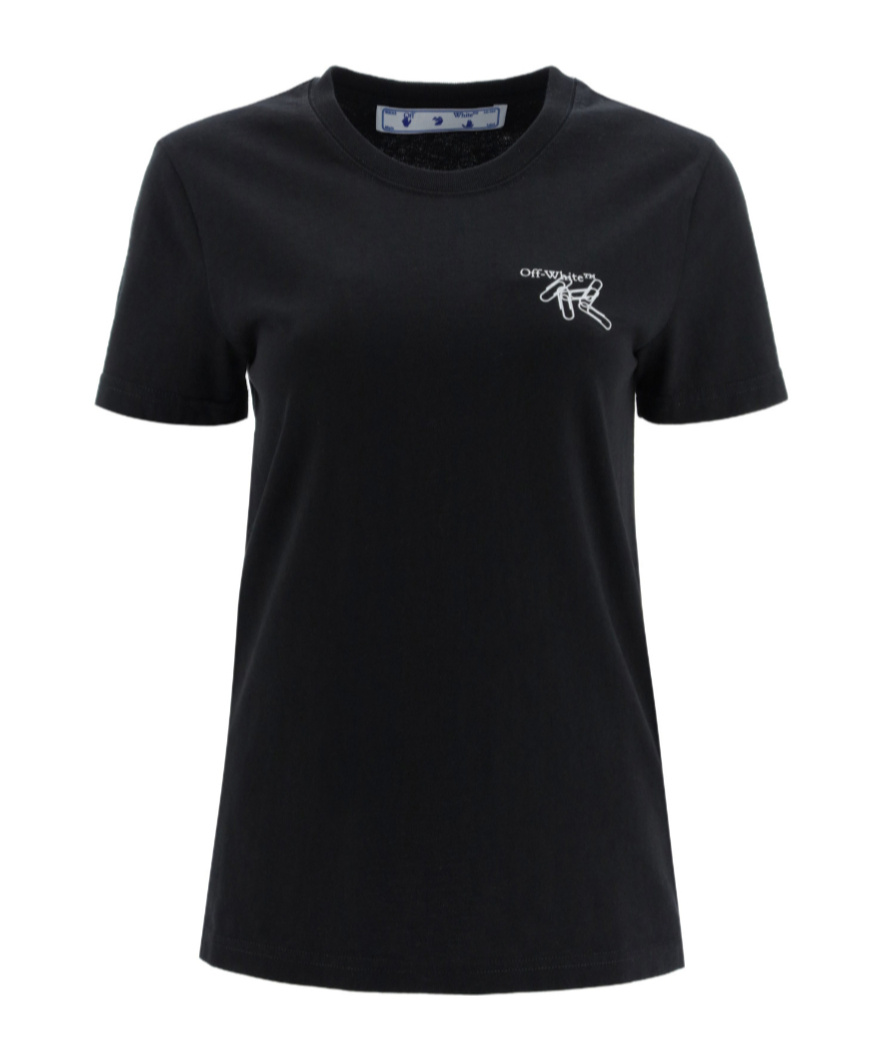 Off-white Paper Clip Arrows Motif T-shirt In Black