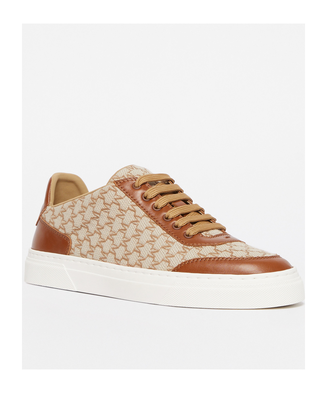 Max Mara Jacquard Lettering Low-top Sneakers In Nude