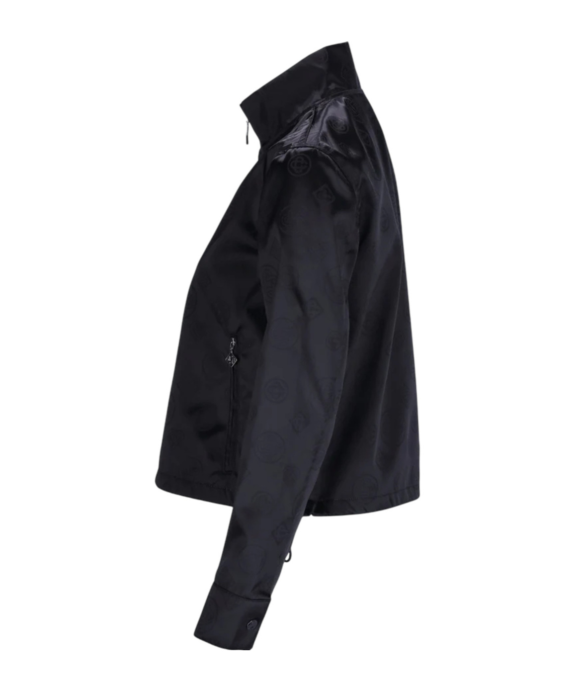 Casablanca Monogram Pattern High Collar Jacket In Black