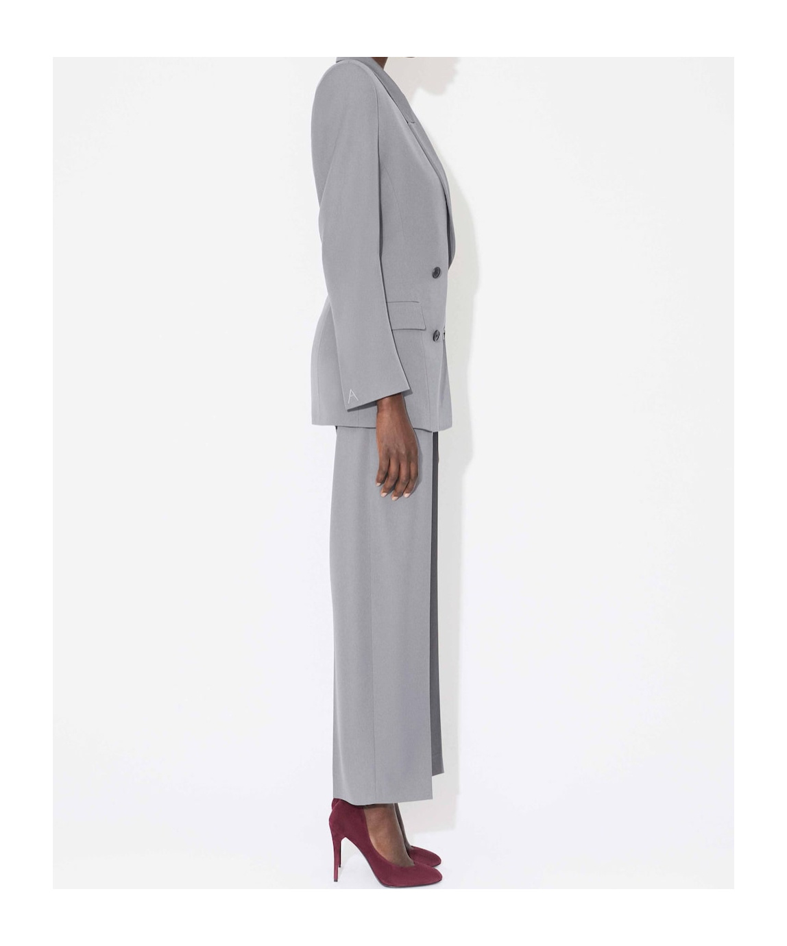 Alaïa Wool Gabardine Tailored Jacket In Gray