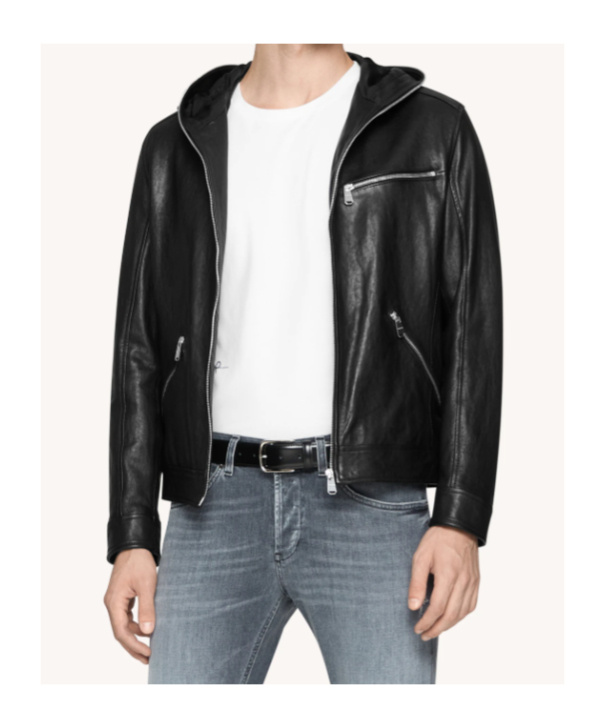 Dondup Biker Jacket With Modern Hood In Black