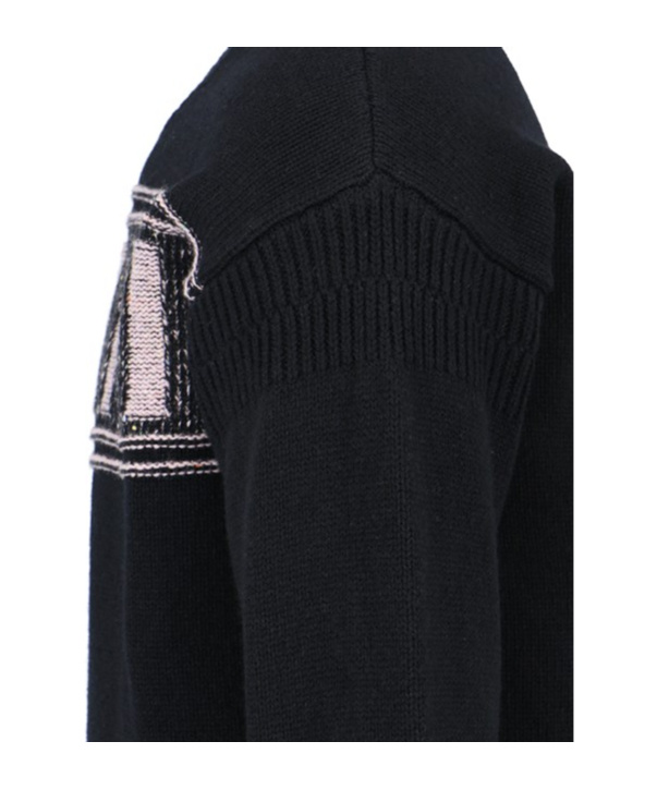 Marni Intarsia Wool Sweater In Black