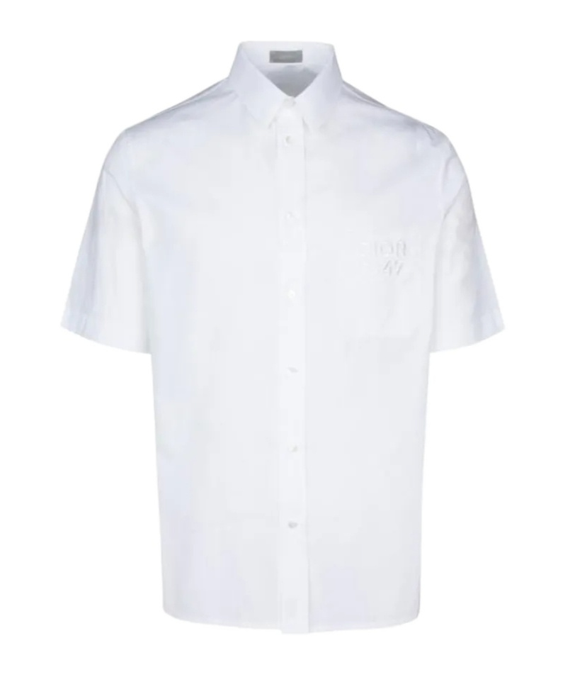Dior Lapel Button Shirt In White