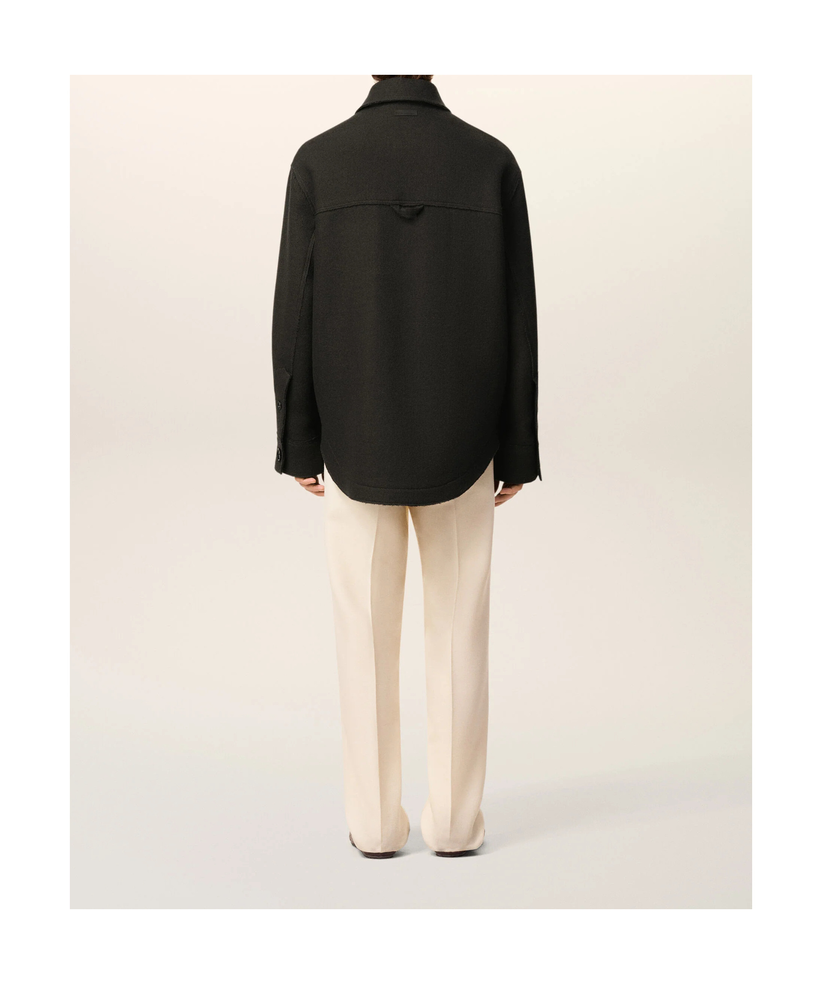 Ami Alexandre Mattiussi Wool Jacket With Long Sleeves And Buttoned Cuffs In Black