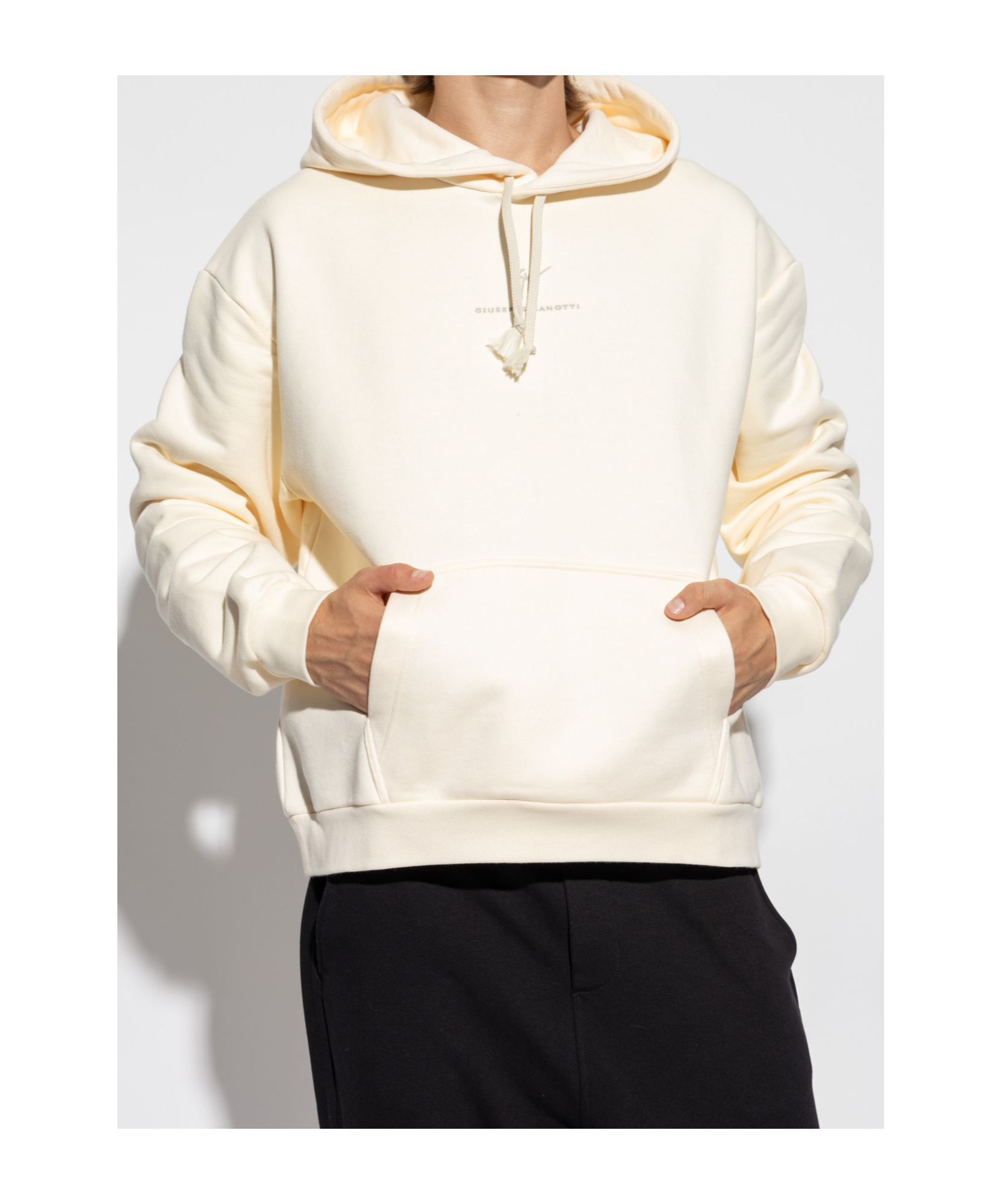 Giuseppe Zanotti Logo-embroidered Drawstring Hoodie In White