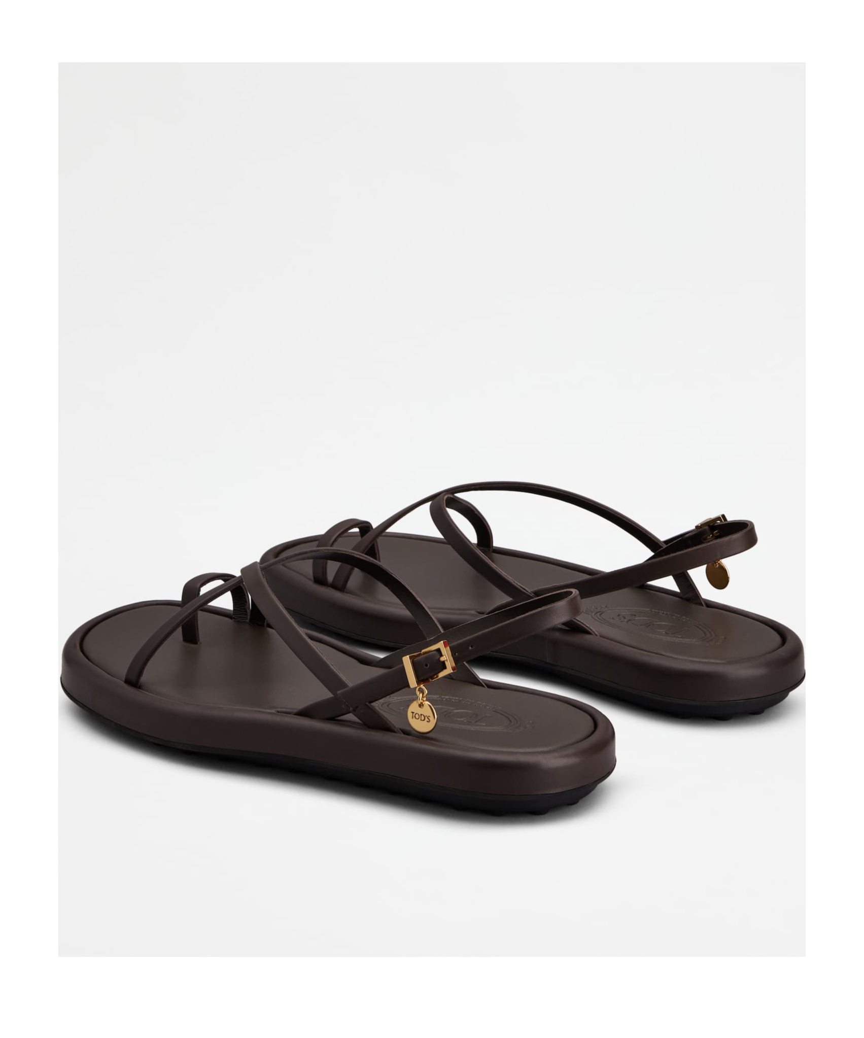 Tod's Embellished Leather Sandals In Black