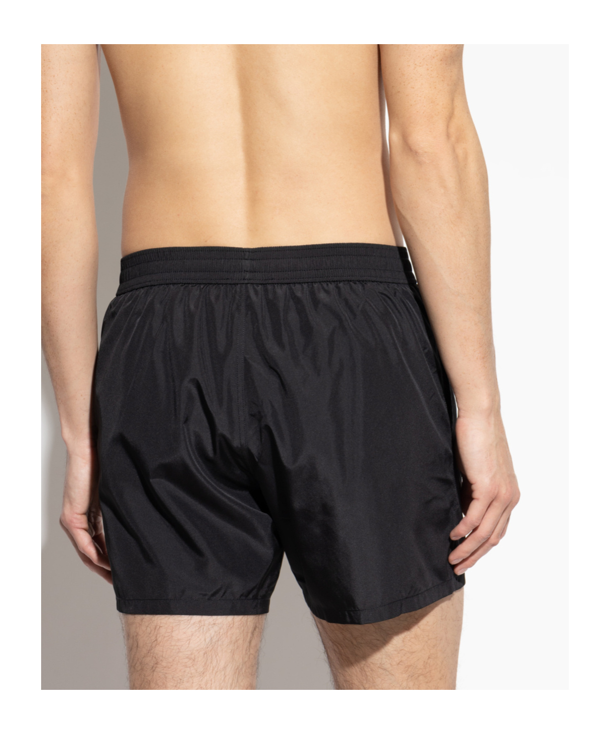 Shop Balmain Logo-patch Swim Shorts In Black