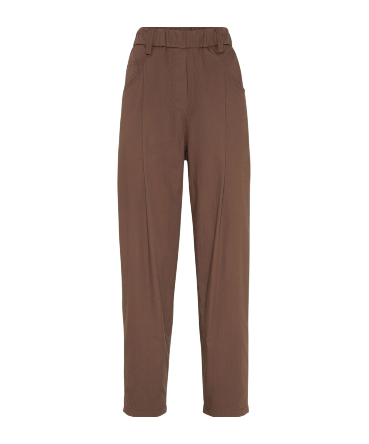 Brunello Cucinelli Monili Chain-detail Straight-leg Trousers In Brown