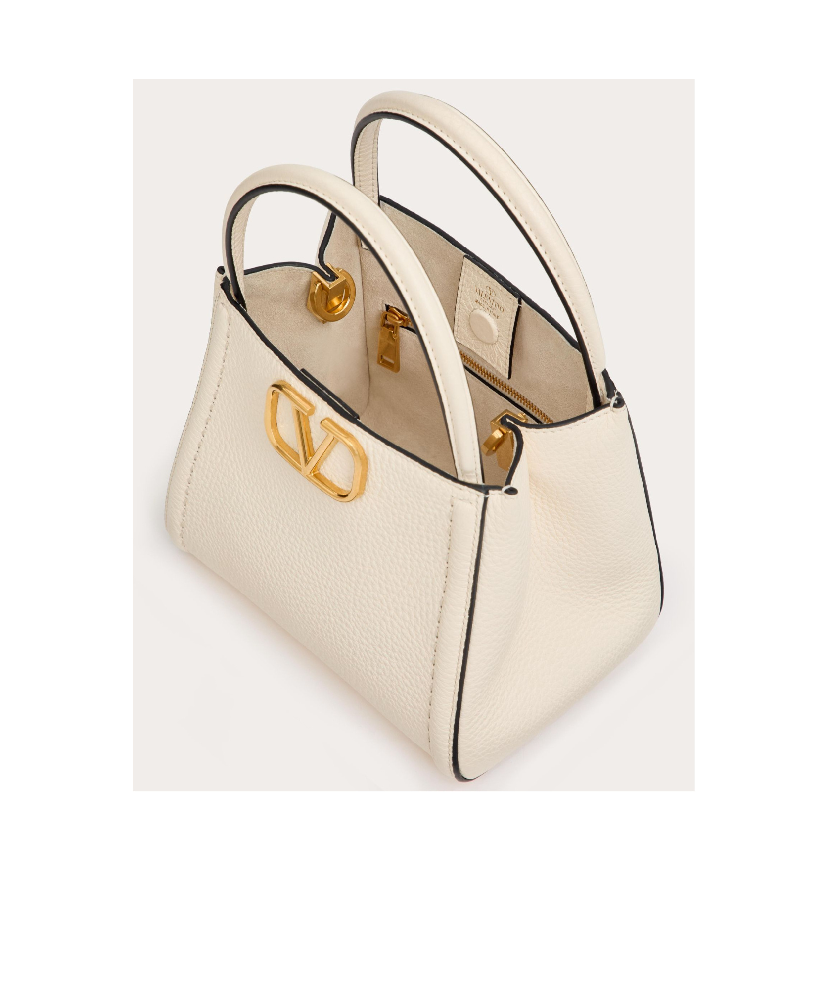Valentino Alltime Small Handbag Made Of Grained Calf Leather In Nude