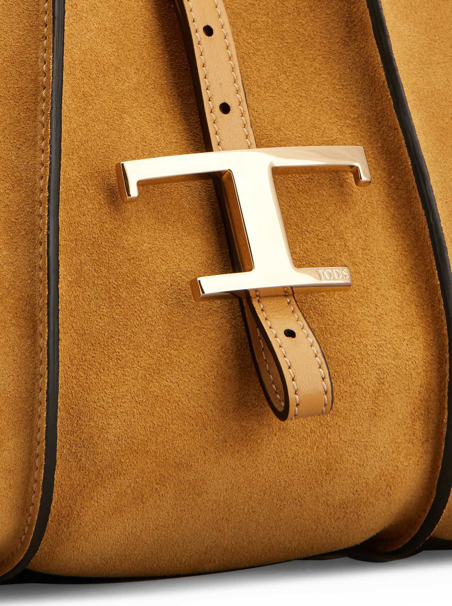 Tod's T Timeless Mini Shopping Bag In Suede In Brown