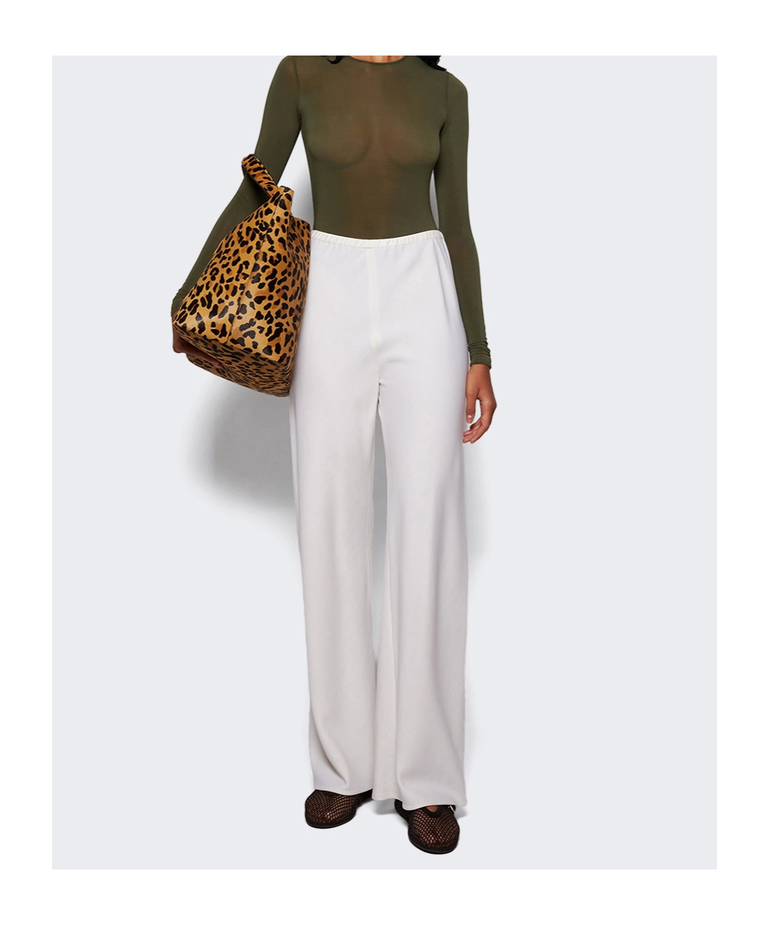 Wardrobe.nyc Sheer Bodysuit Military In Green