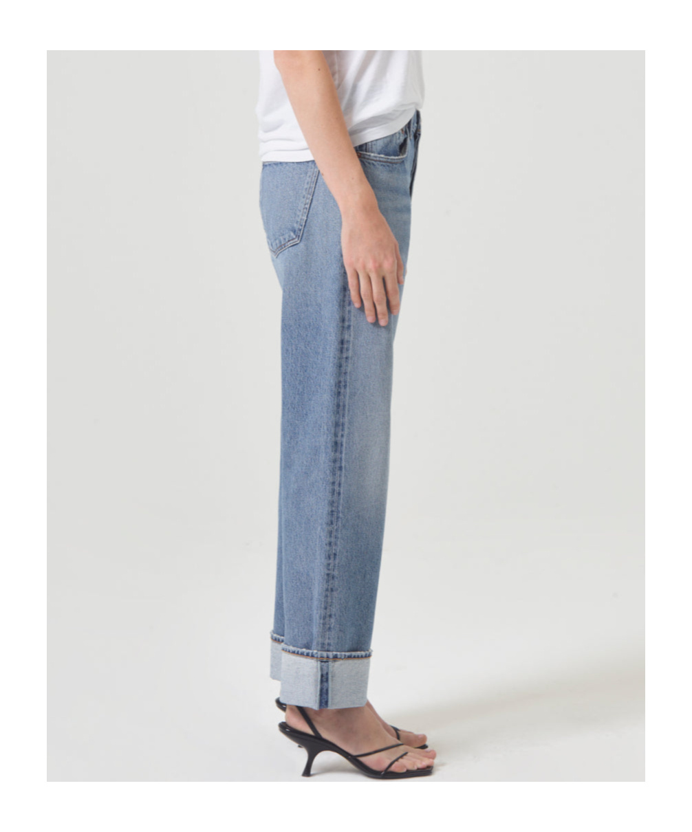 Agolde Fran Invention Low-slung Straight Jeans In Light Blue