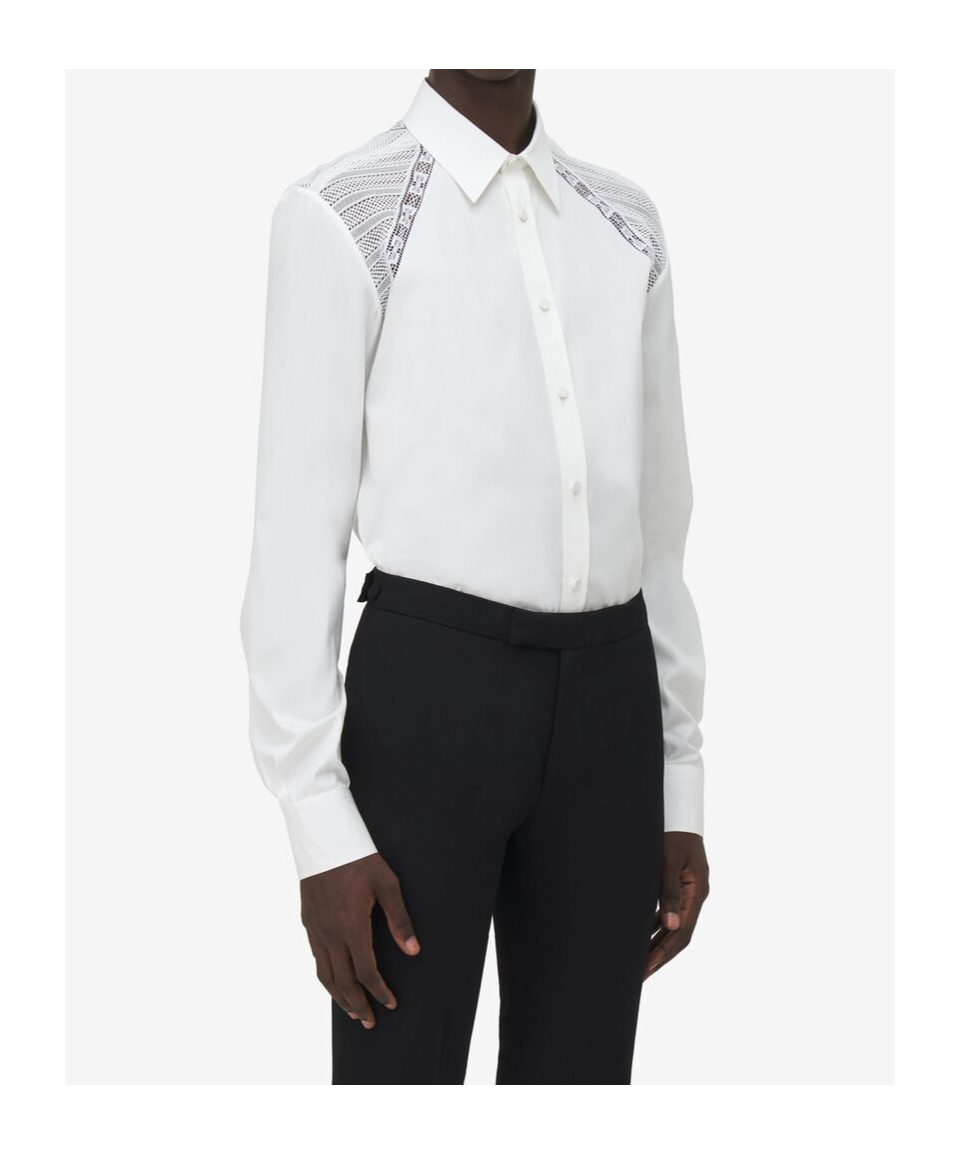 Alexander Mcqueen White Lace Harness Shirt In White