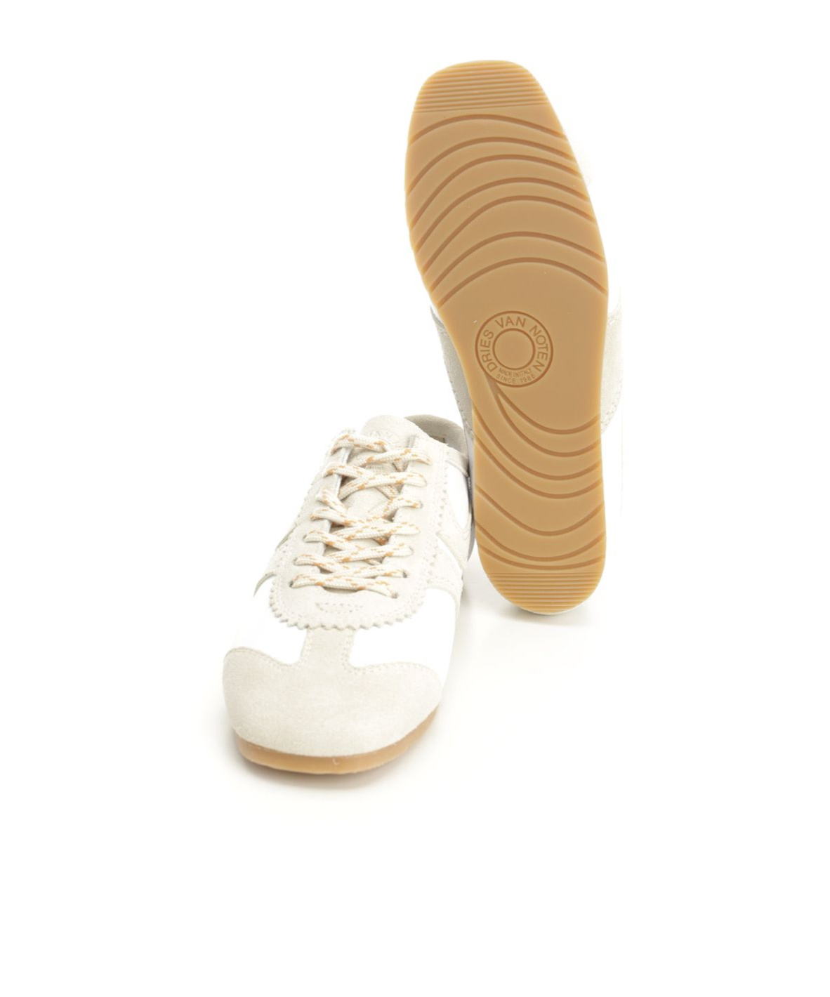 Dries Van Noten Suede-panelled Sneakers In Gray