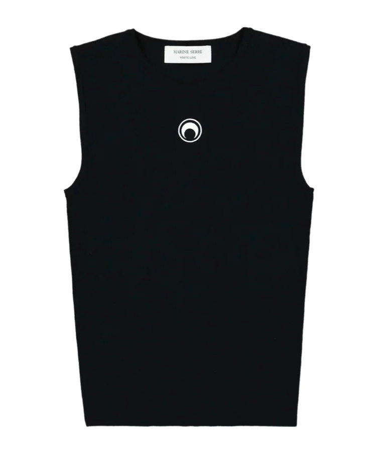 Marine Serre Black Moon Logo Vest In Black