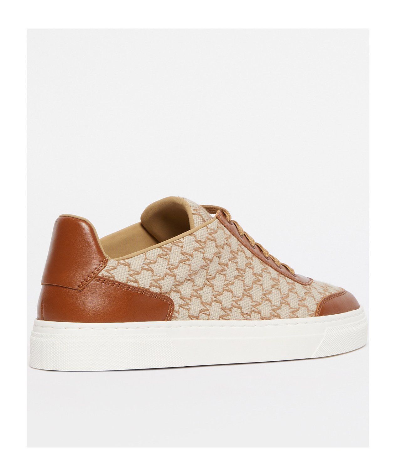 Max Mara Jacquard Lettering Low-top Sneakers In Nude