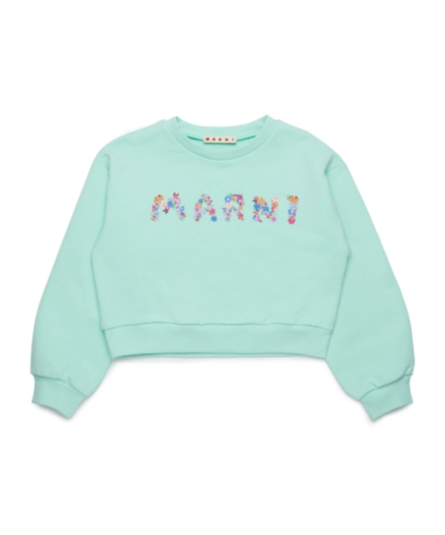 Marni Logo-print Sweatshirt In Green