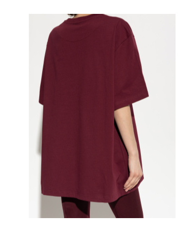 Attico Crewneck Mock Neck Logo Embroidered Top In Brown
