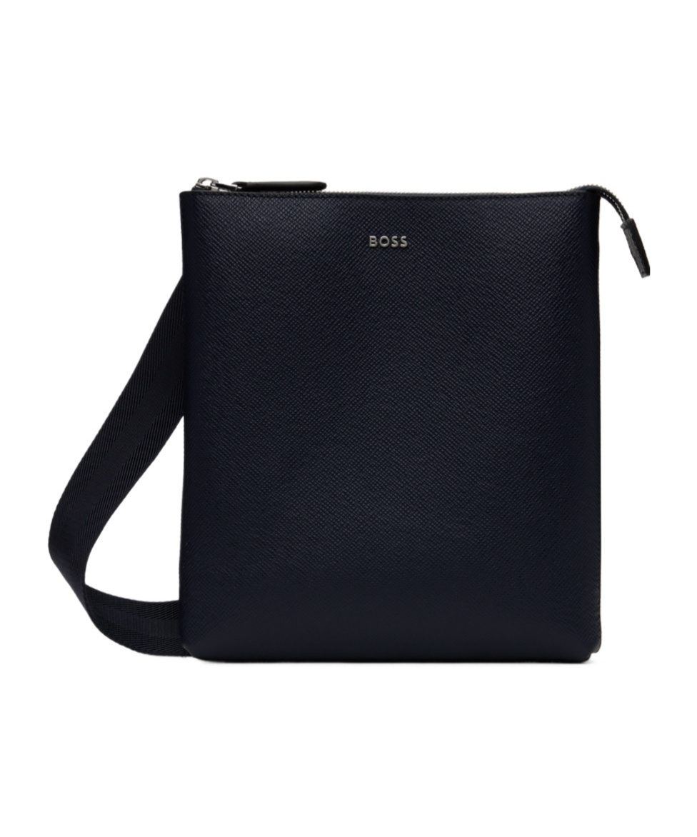 Hugo Boss Envelope Zipper Crossbody Bag In Black