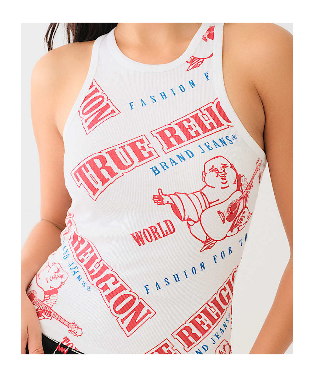 TRUE RELIGION ANNIVERSARY PRINT RIB TANK