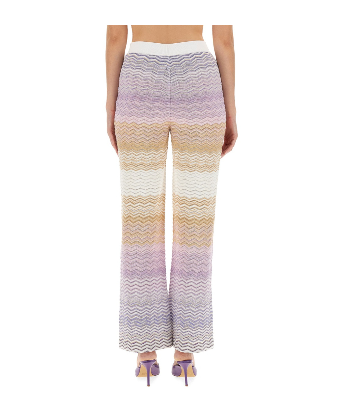 Missoni Zigzag Knit Trousers In Multicolor