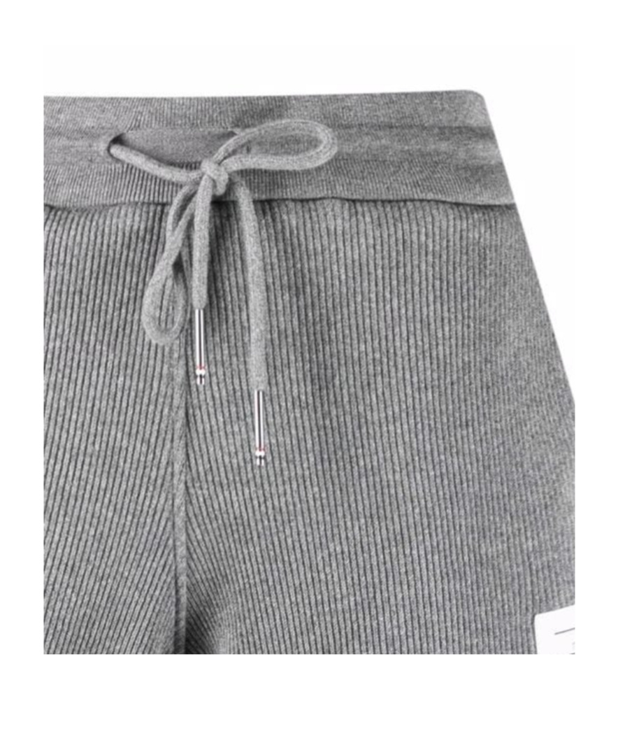 Thom Browne Loopback Cotton Knitted Shorts In Gray