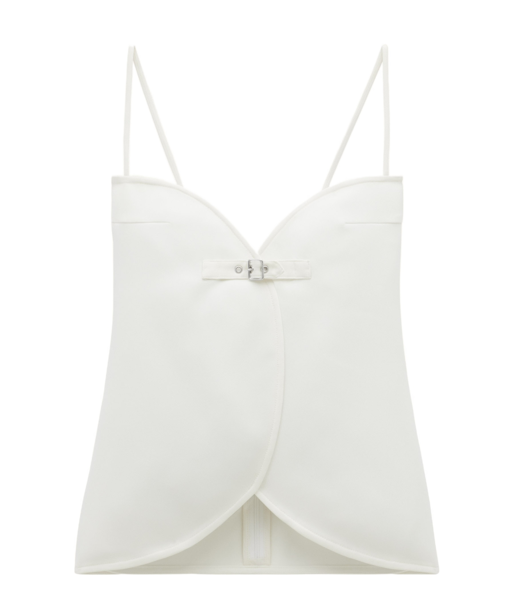 Courrèges Ellipse Buckle-appliqué Tank Top In White