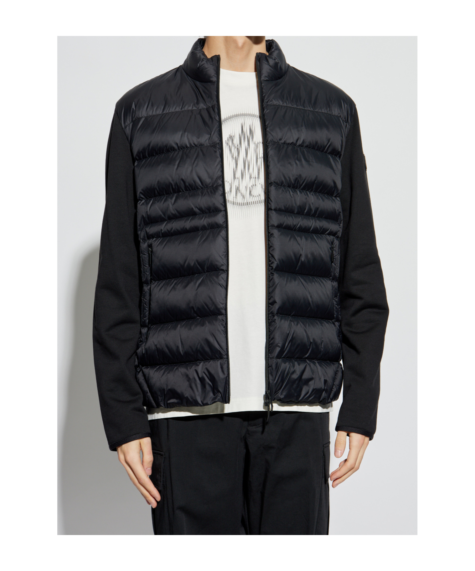 Moncler Long-sleeved Cardigan In Black