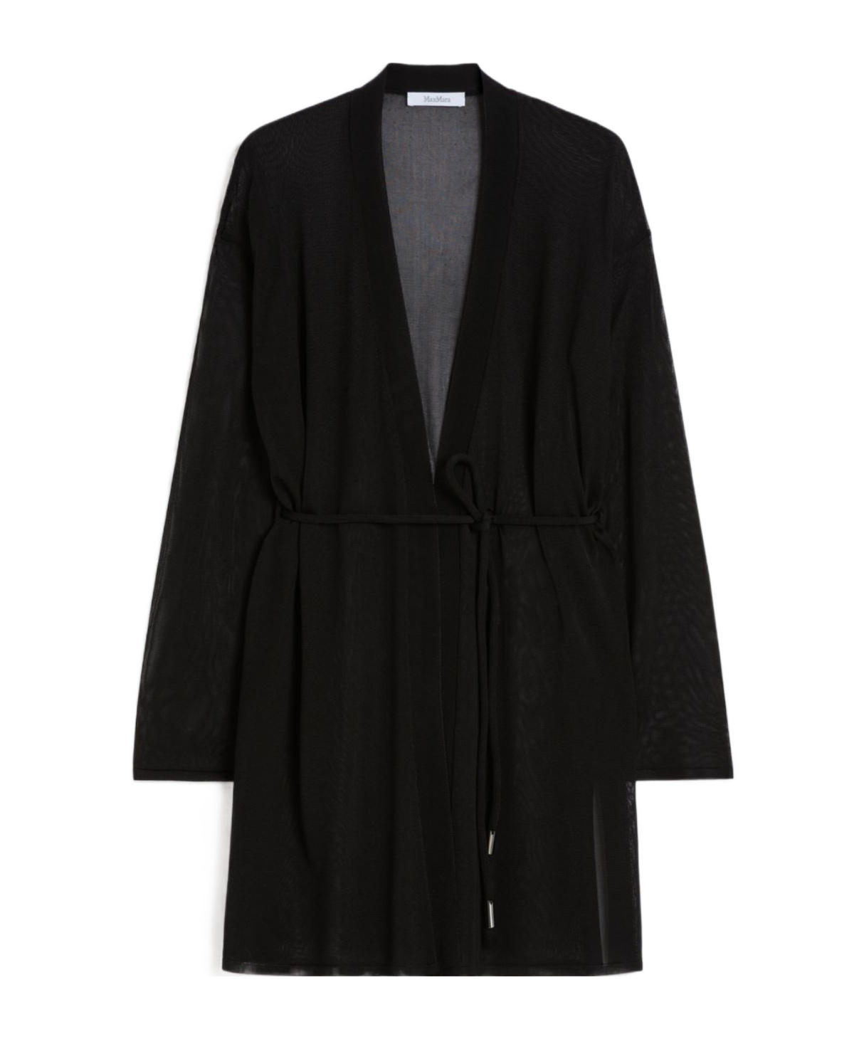 Max Mara Viscose Yarn Wrap Cardigan In Black