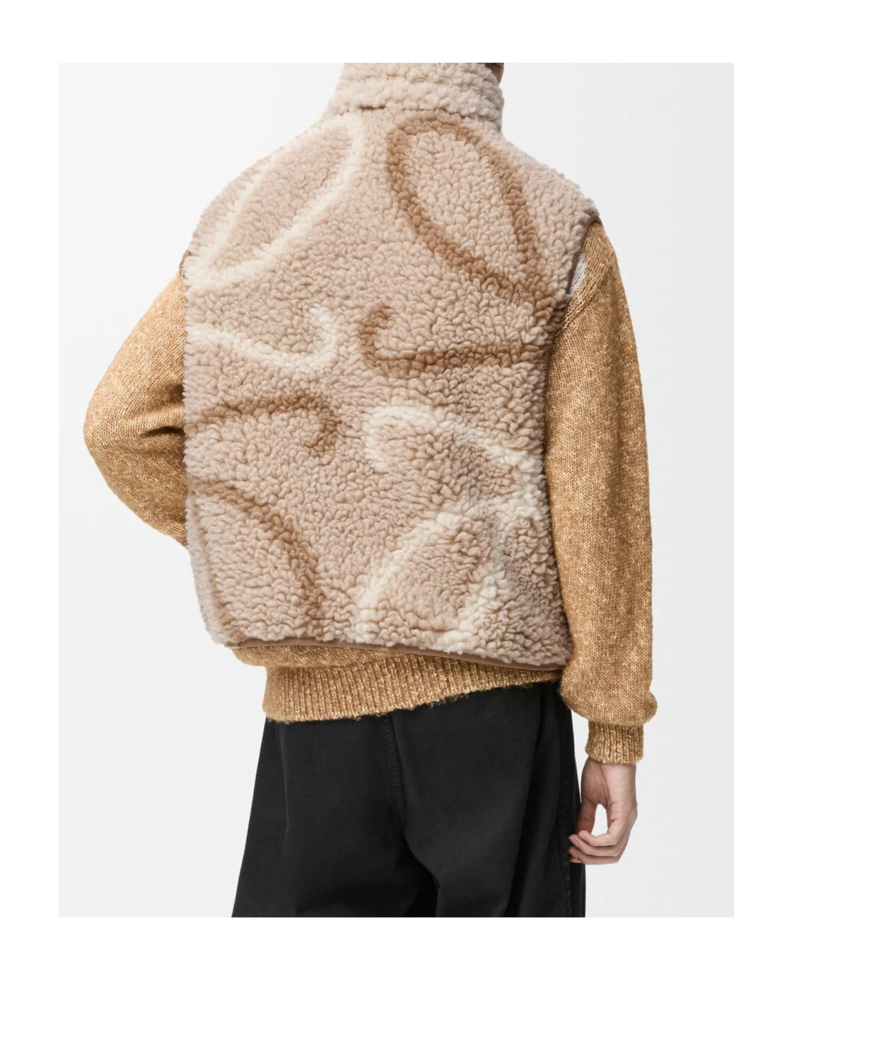 Loewe Anagram Fleece Jacquard Vest In Neutral