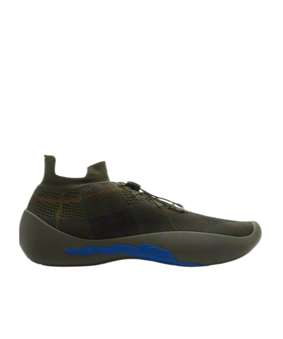 Burberry Check Knit Neptune Sneakers In Black
