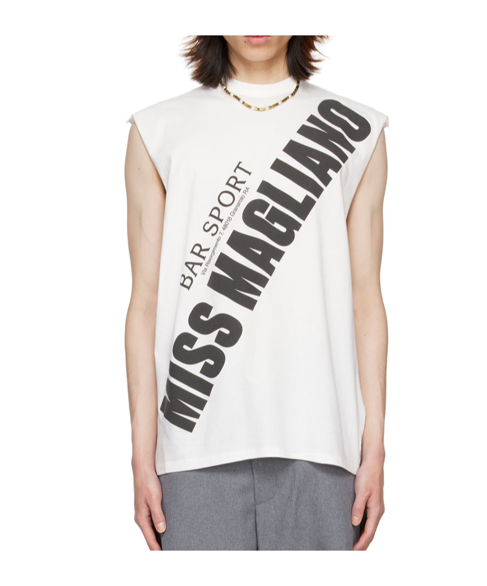 Magliano Slogan-print Cotton Tank Top In White
