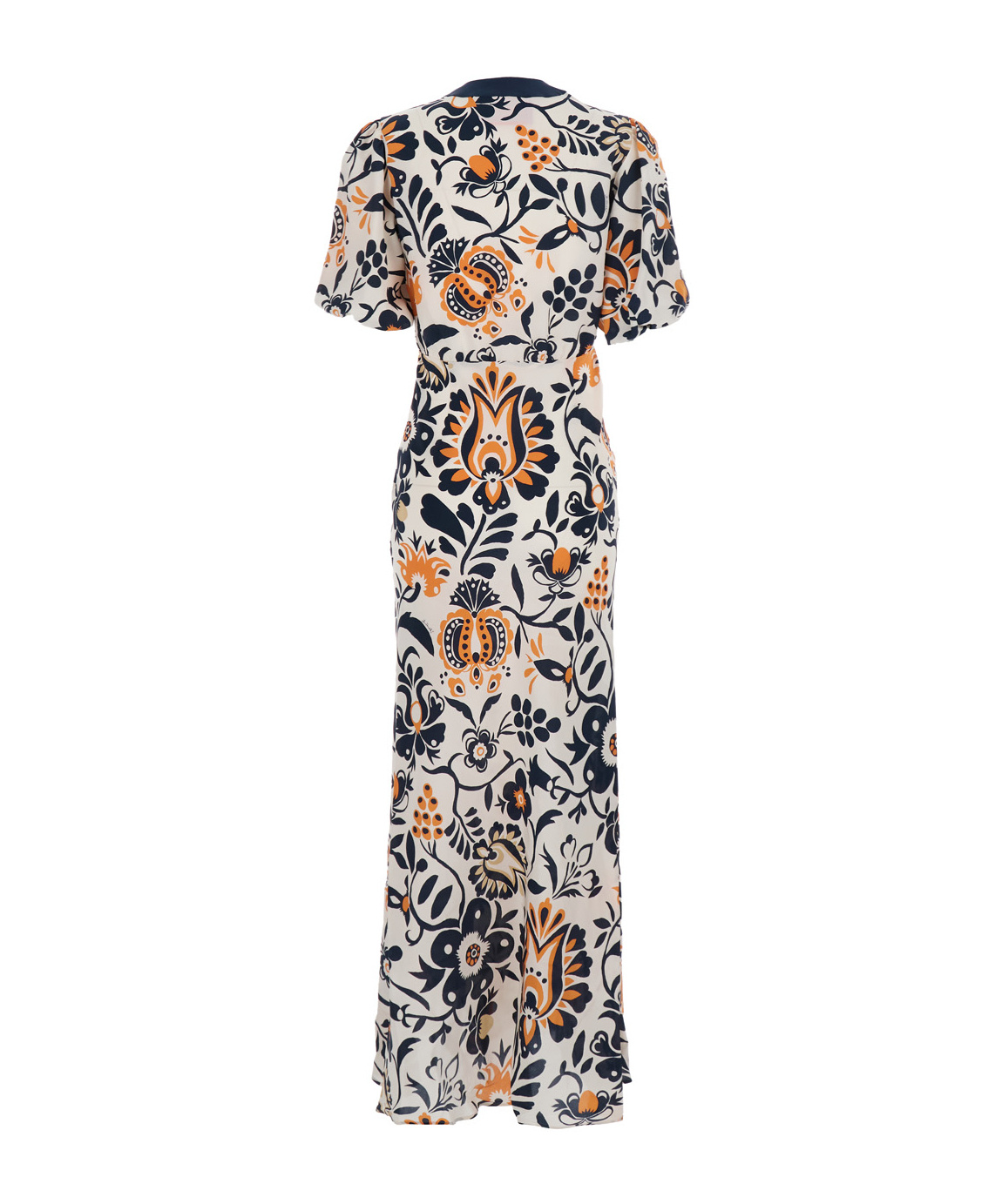 La Doublej Floral Puff-sleeve Dress In Gray