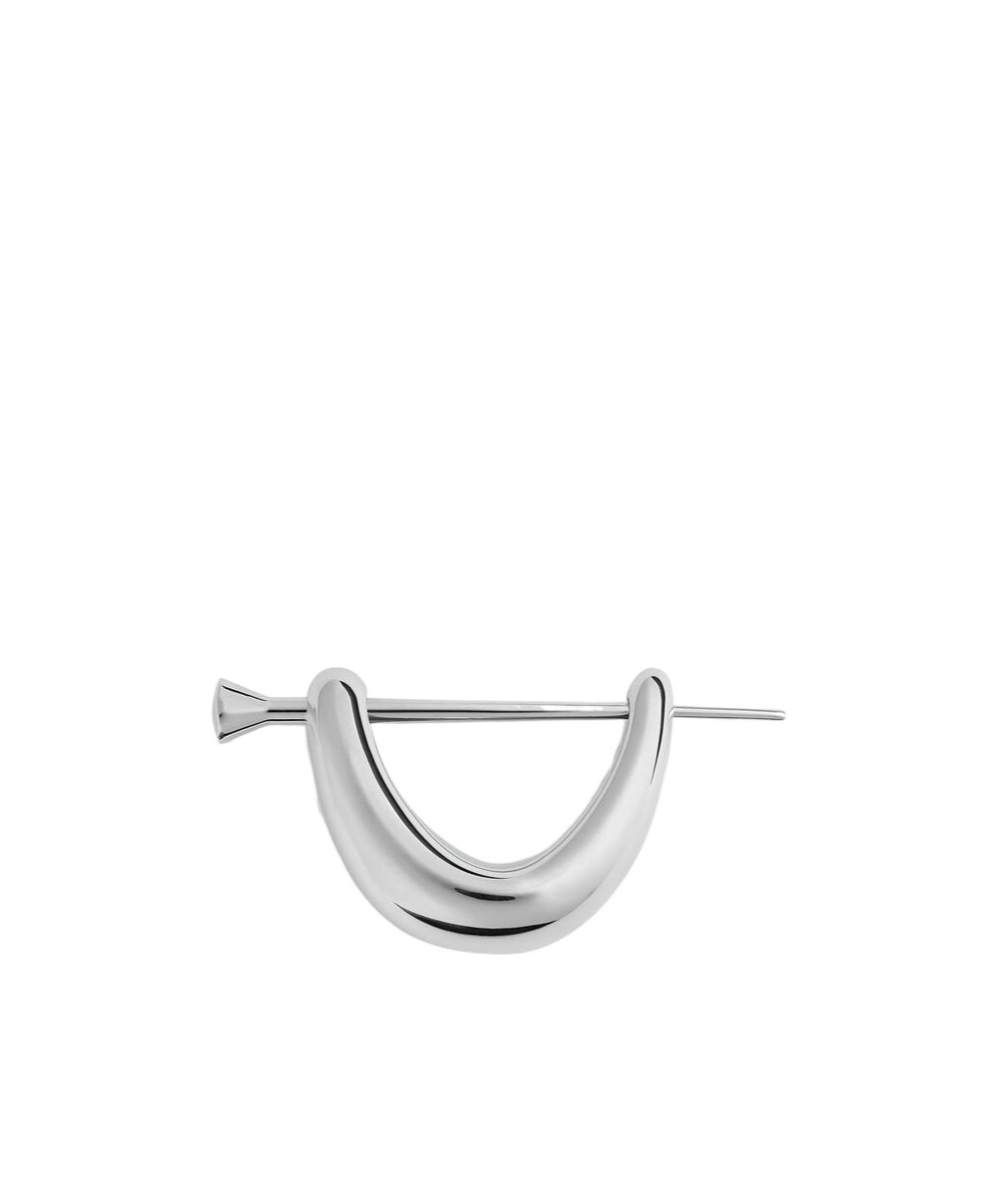 Bottega Veneta Ellipse Hair Clip In Silver
