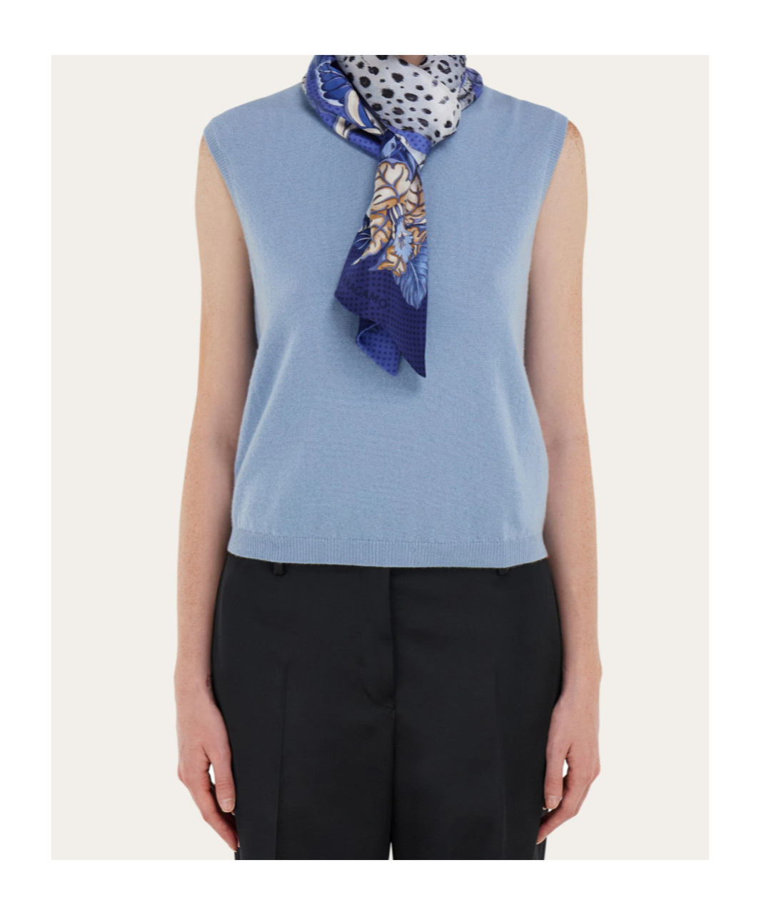 Ferragamo Cheetah Print Silk Bandeau In Multi