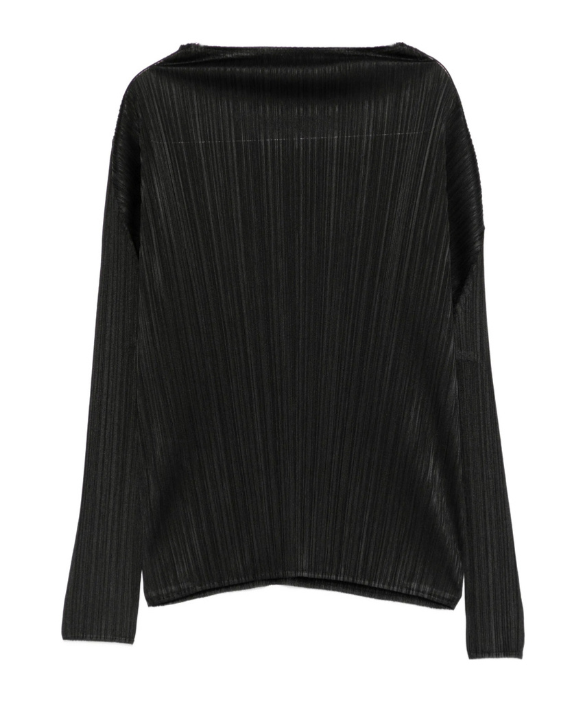 Issey Miyake Pleated T-shirt In Black