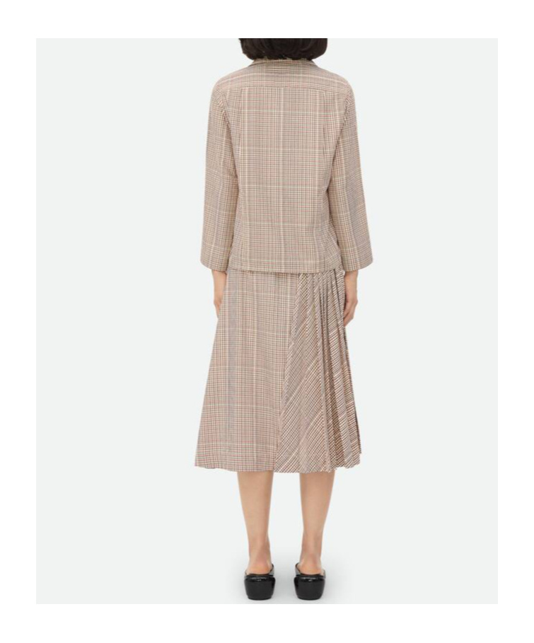 Bottega Veneta Shirt Mini Check Tech Viscose In Nude