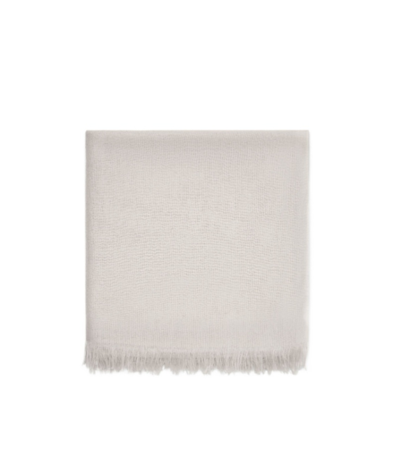 Brunello Cucinelli Fringed Cashmere-silk Scarf In White