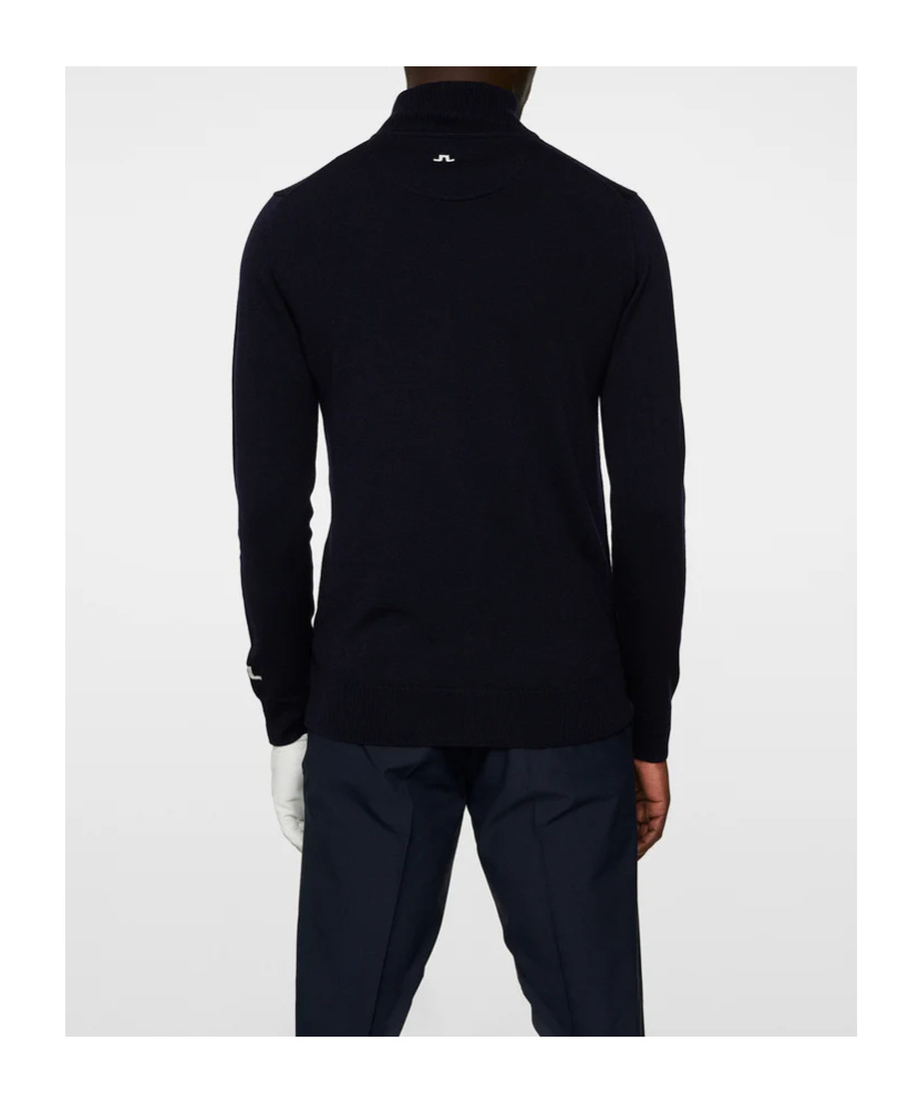 J. Lindeberg Long Sleeve Logo Knit Sweater In Black