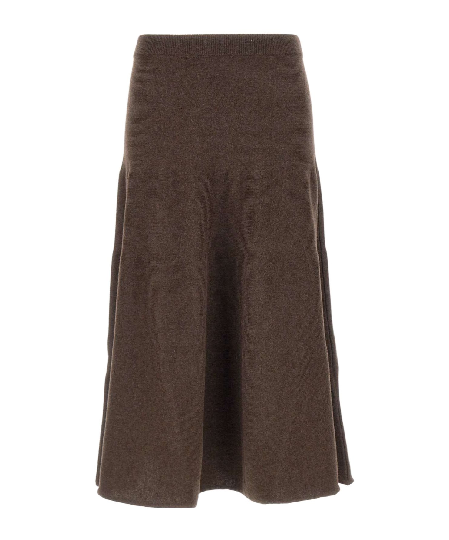 Marella Elastic-waistband Ruffled Skirt In Brown