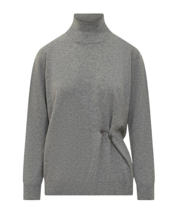 Fabiana Filippi Turtleneck Long-sleeved Sweater In Gray