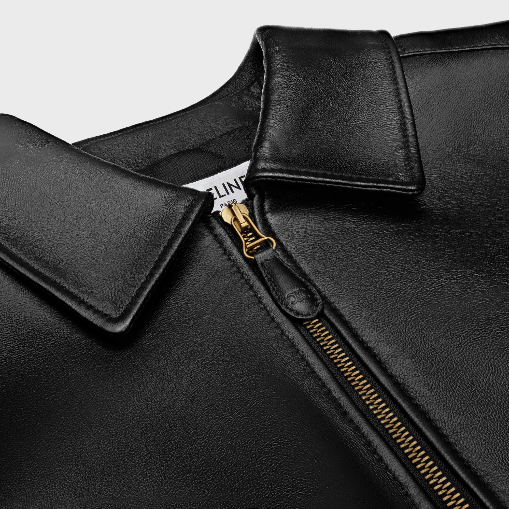 Celine Aviator Blouson Jacket In Soft Lambskin In Black