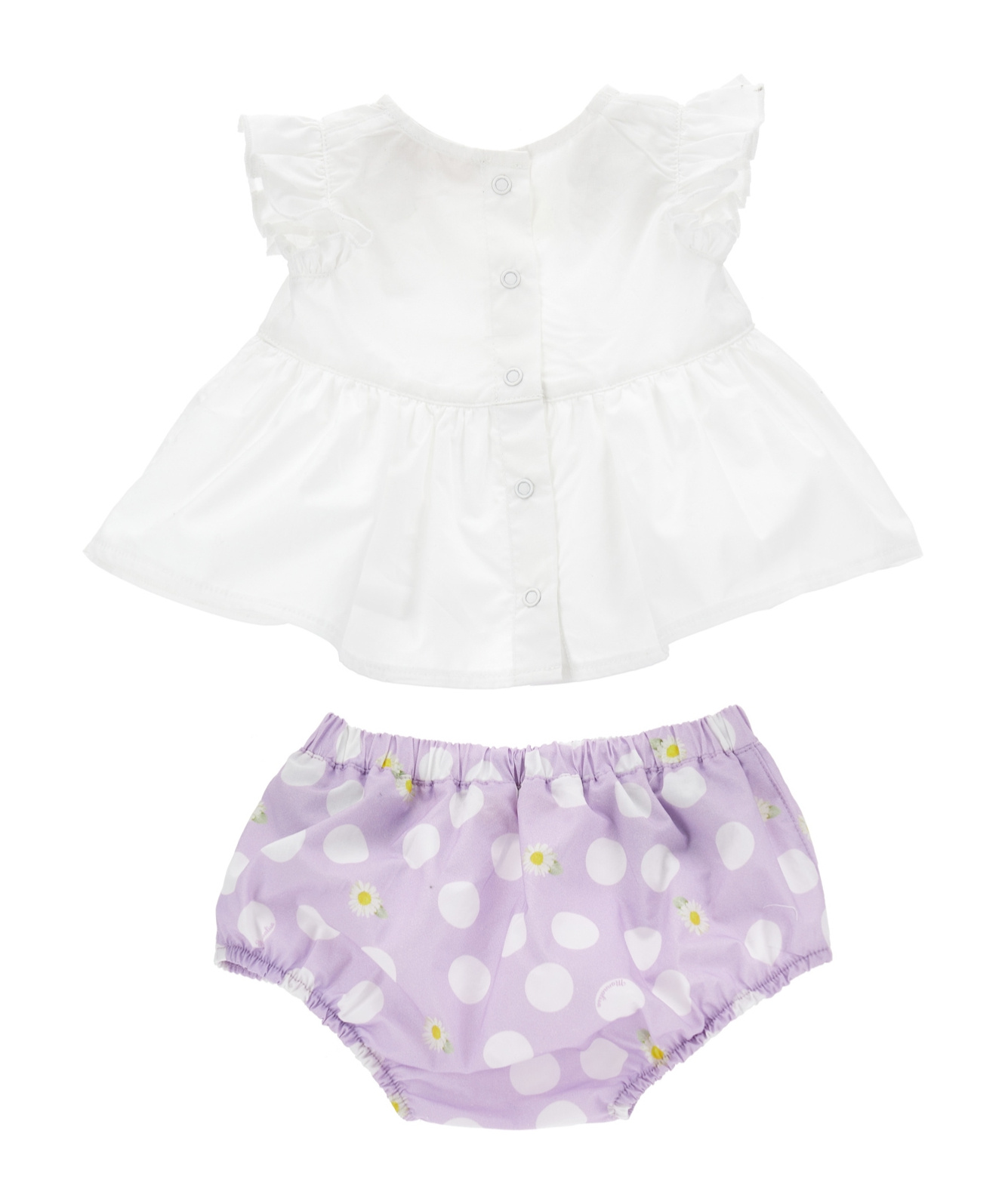 Monnalisa Floral-print Cotton Short Set (set Of Two) In White