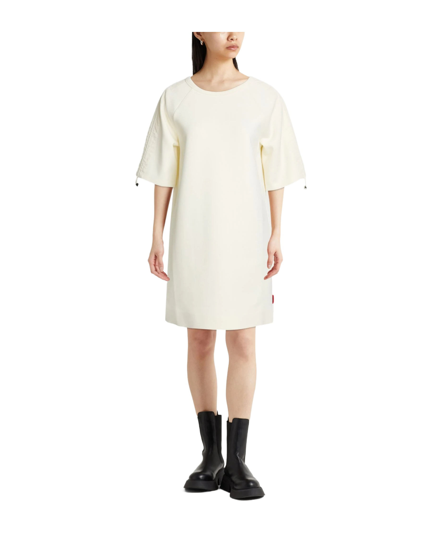 Maxco. Basic Color T-shirt Dress In Ivory