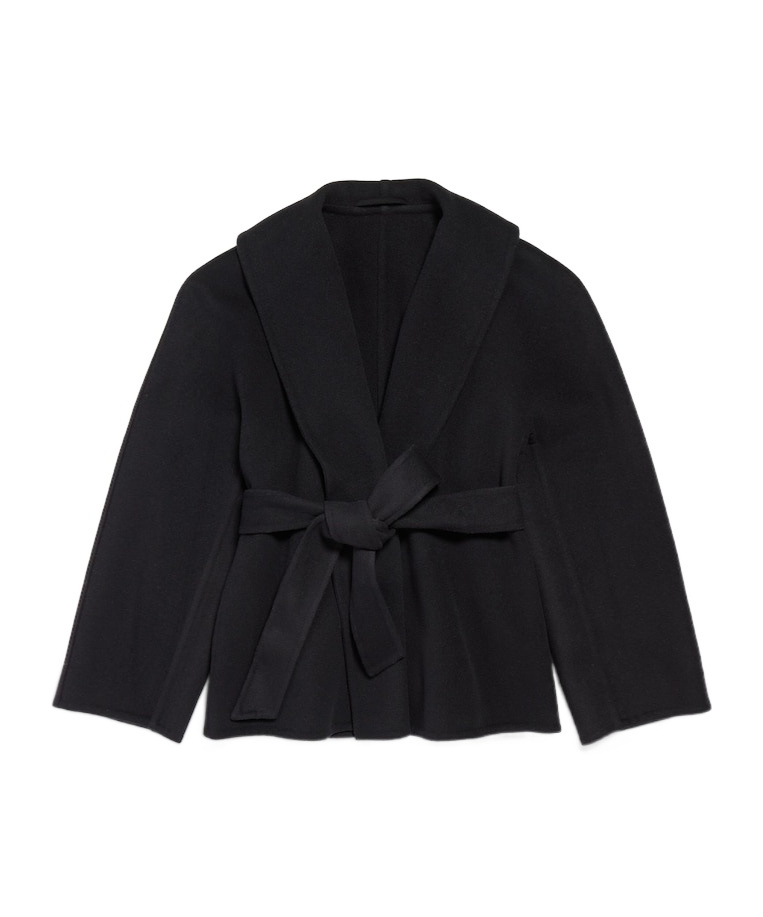 Balenciaga Women's Short Wrap Coat In Black In Black