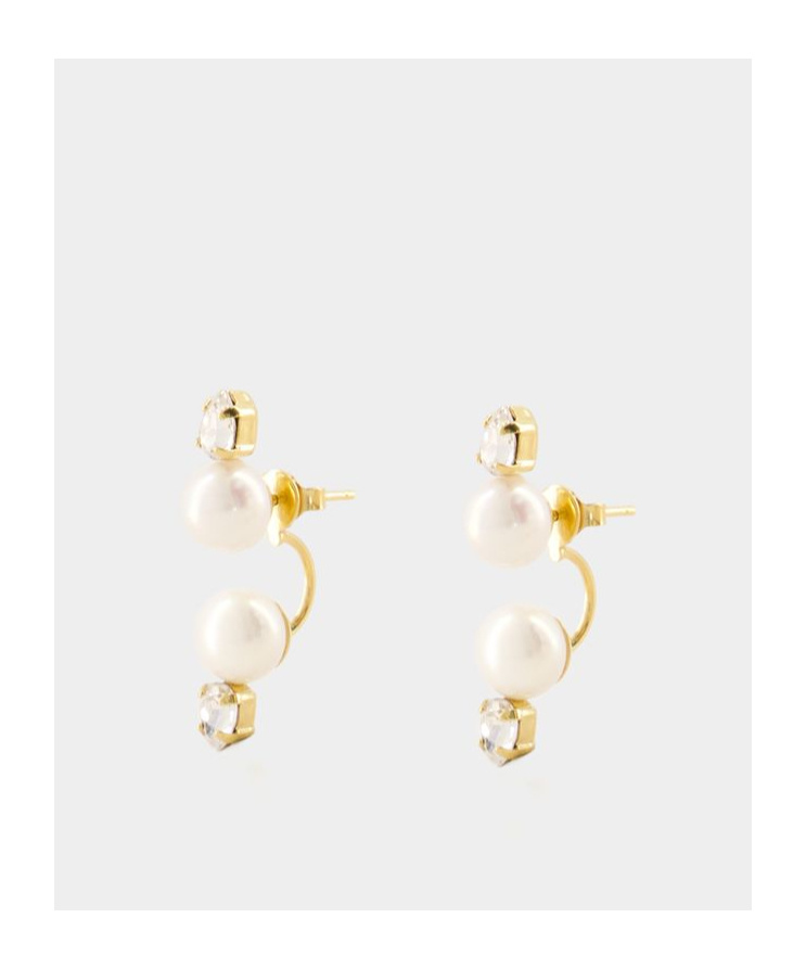 Simone Rocha Embellished Double Ended Earrings In White