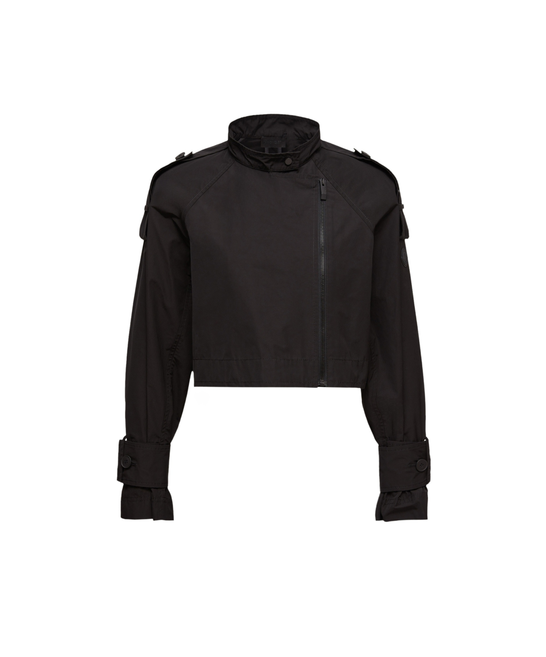 Moncler Asymmetrical Zip Jacket In Black