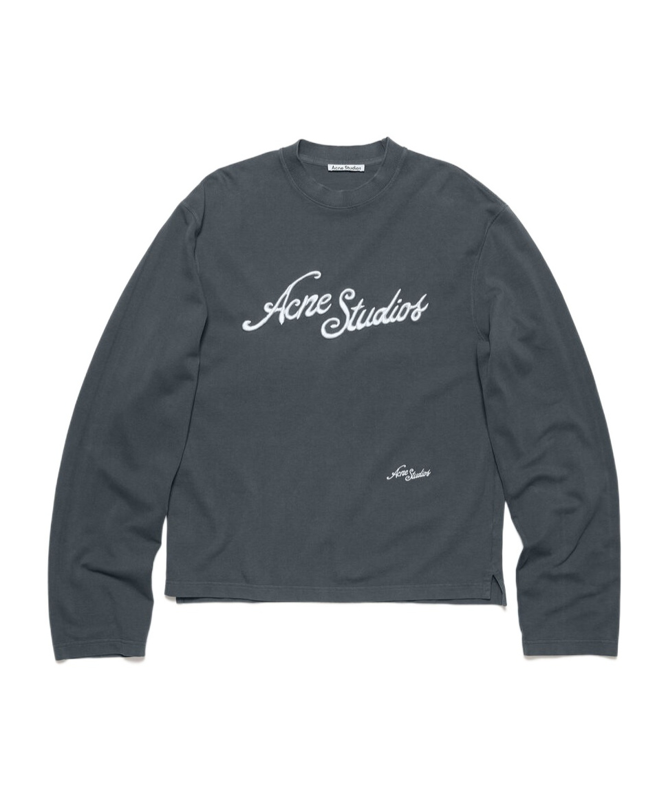 Acne Studios Round Collar And Long-sleeved T-shirt In Black