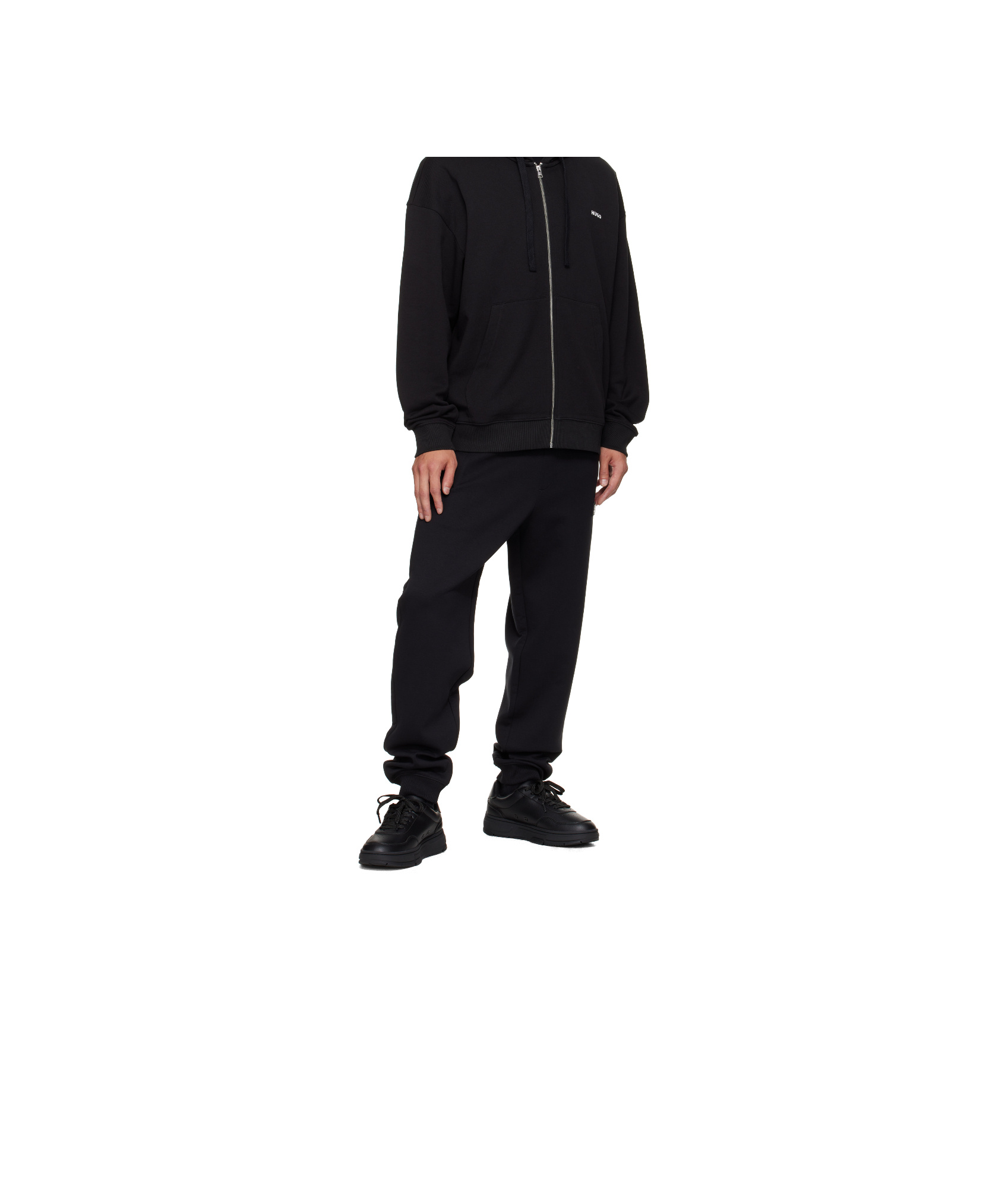 Hugo Boss Round Toe Low-top Casual Shoes In Black